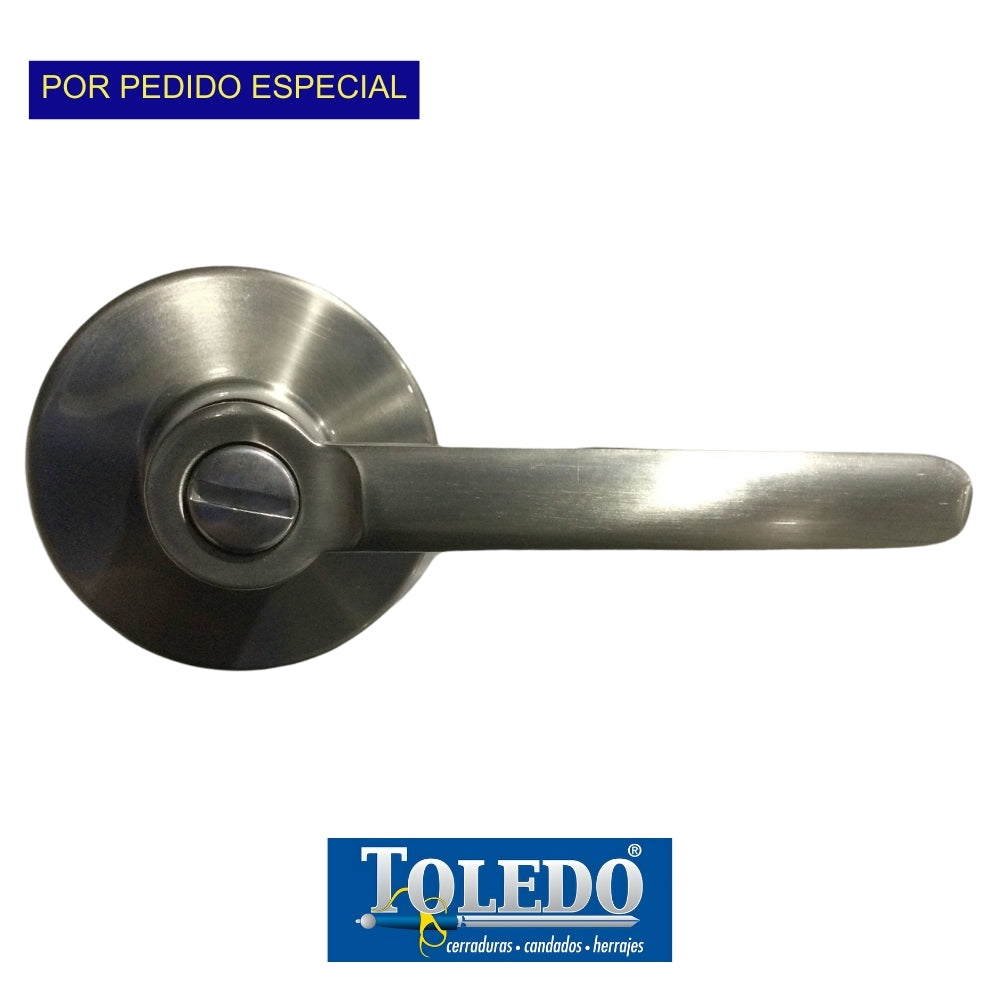 CERRADURA DE LEVER MERIDA BOTON (BAÑO) SATIN NIQUEL TOLEDO CV1920-ME-US15