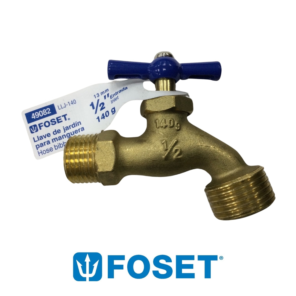 LLAVE CHORRO FOSET PARA JARDIN 1/2 PULGADA 140 GRAMOS 49082