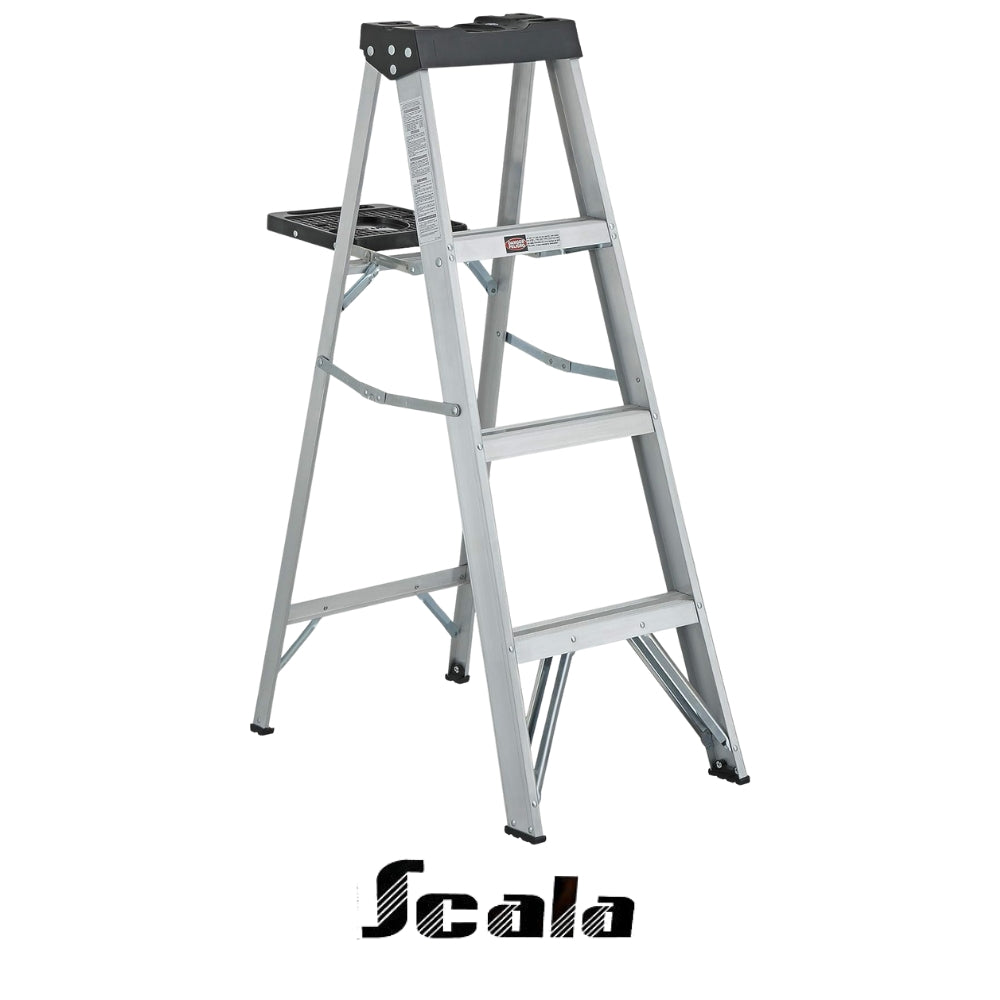 ESCALERA TIJERA USO  DOMESTICO ALUMINIO 4 PIES 90 KG SC-2314-04 SCALA
