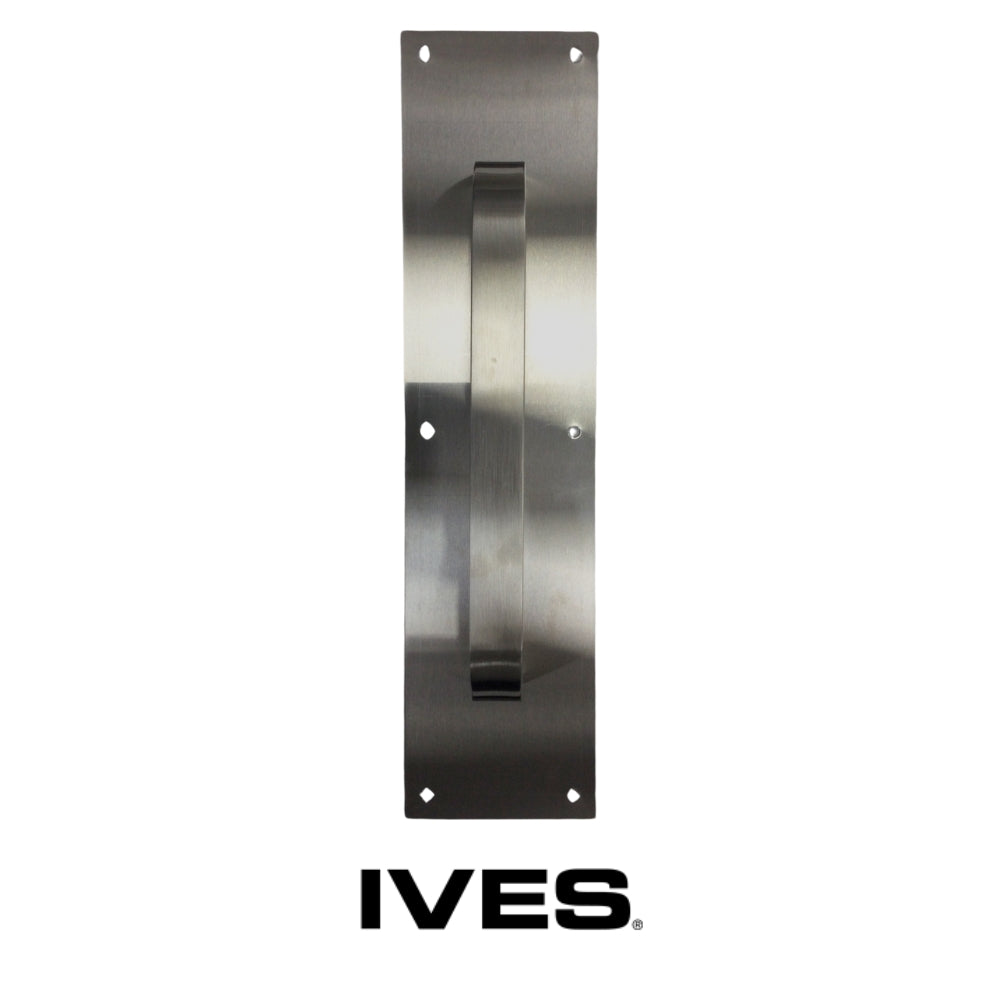 PLACA CON HALADOR DE ACERO INOXIDABLE 4 PULGADAS X 16 PULGADAS Y 10 PULGADAS DE CENTRO A CENTRO ACABADO US32D  (8305-0 4X16 10 PULGADAS CTC US32D/630 ) IVES