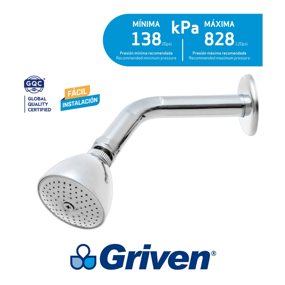 REGADERA PARA DUCHA CON BRAZO GRIVEN A145-DT8604-B
