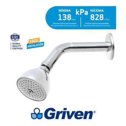 REGADERA PARA DUCHA CON BRAZO GRIVEN A145-DT8604-B