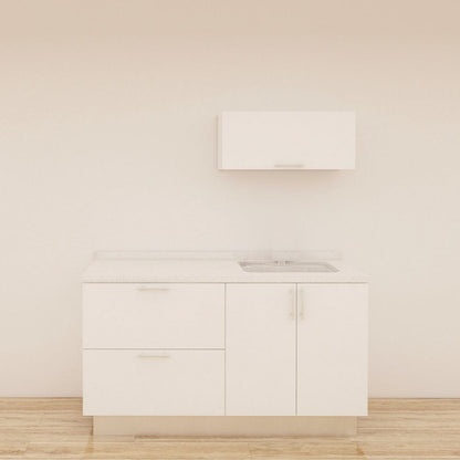 MUEBLE DE COCINA CON FREGADOR Y GABINETE AEREOS COLOR BLANCO YKL-CG-05/TH2242 DERECHO 1.20M