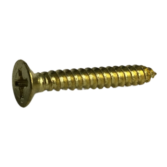 TORNILLO DEC. LATON PARA LAMINA CABEZA PLANA PHILLIPS #6 x 1 PULGADAS