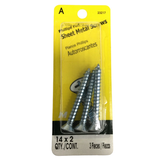 TORNILLO PARA LAMINA ZINCADO CAB PLANA PHILLIPS #14 x 2 PULGADAS