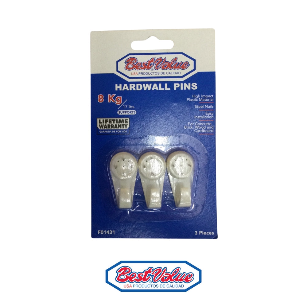 GANCHOS P/CUADRO 3 PCS X40MM BEST VALUE