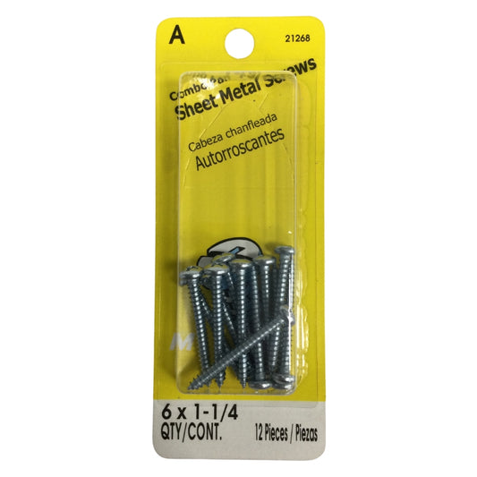 TORNILLO PARA LAMINA COMBO PAN HEAD ZINCADO #6 x 1-1/4 PULGADAS