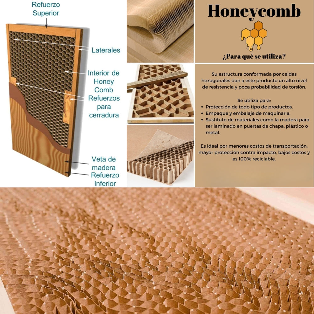 PUERTA PARA INTERIOR HONEY COMB IMBUIA QUARTIER (2X7)