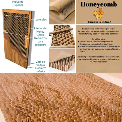 PUERTA PARA INTERIOR HONEY COMB IMBUIA QUARTIER (2X7)