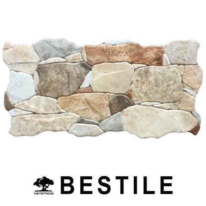 REVESTIMIENTO CERAMICO RIBASSOS PETRA CREMA MATE 25X50CM 1,75M2/CAJA