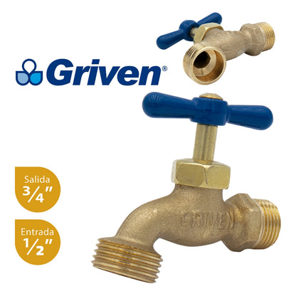 LLAVE DE CHORRO 1/2 PULGADAS ACABADO BRONCE GRIVEN A367-BIB145B