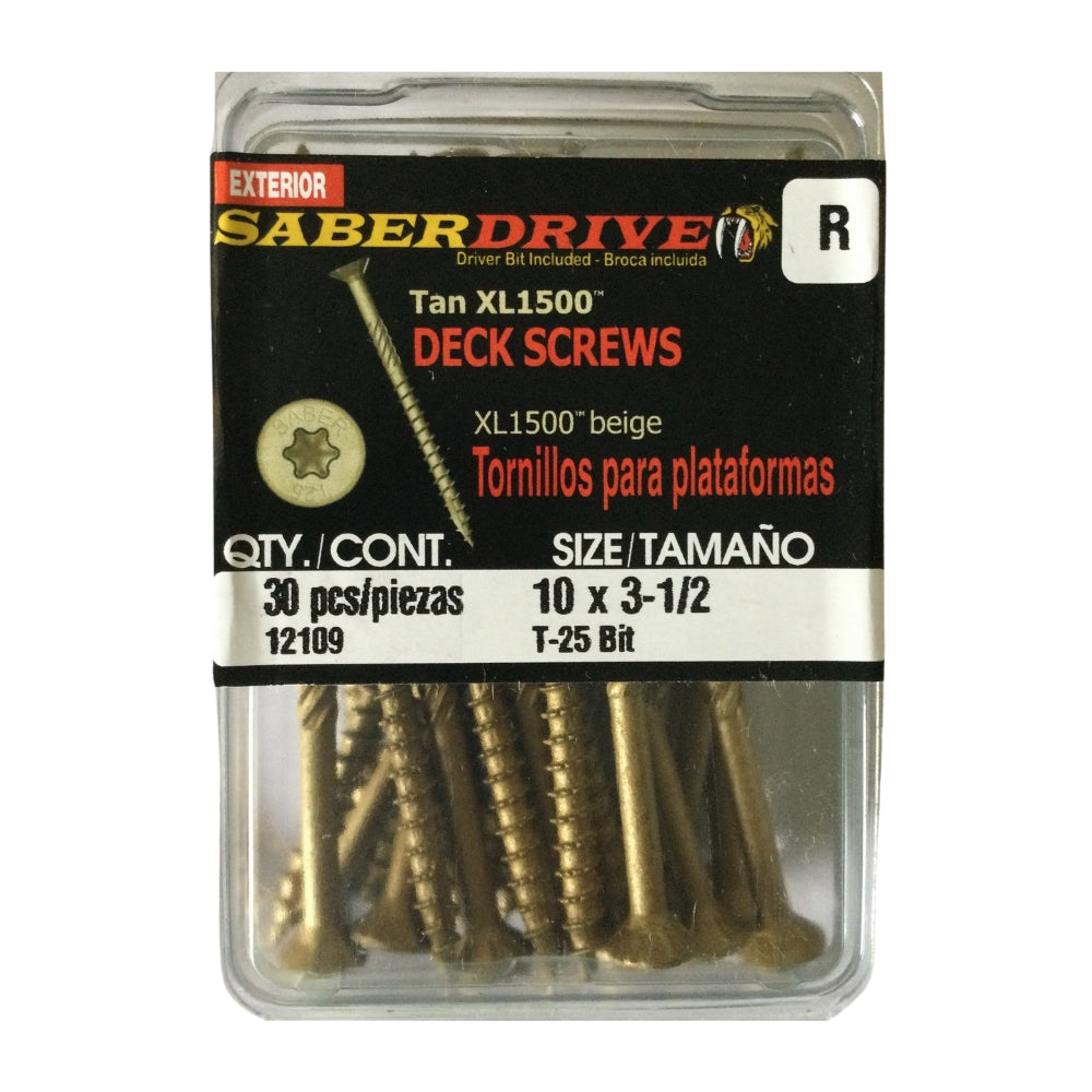 TORNILLO PARA MADERA CABEZA TORX COLOR LATON XL 1500 #10 x 3-1/2 PULGADAS