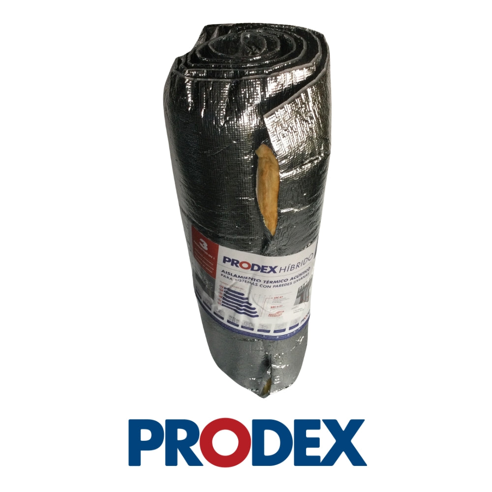 AISLANTE HIBRIDO TÉRMICO/ACÚSTICO 2 PULGADAS X 24 PULGADAS X 8´ FIBRA MINERAL ROLLO 8 UND PRODEX