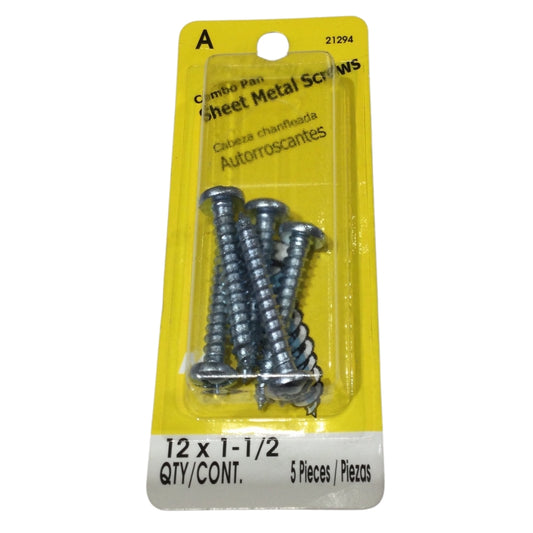 TORNILLO PARA LAMINA COMBO PAN HEAD ZINCADO #12 x 1-1/2 PULGADAS