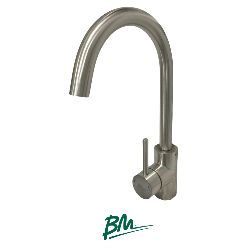 LLAVE MONOMANDO DE FREGADOR ACABADO ACERO INOXIDABLE BM-7011