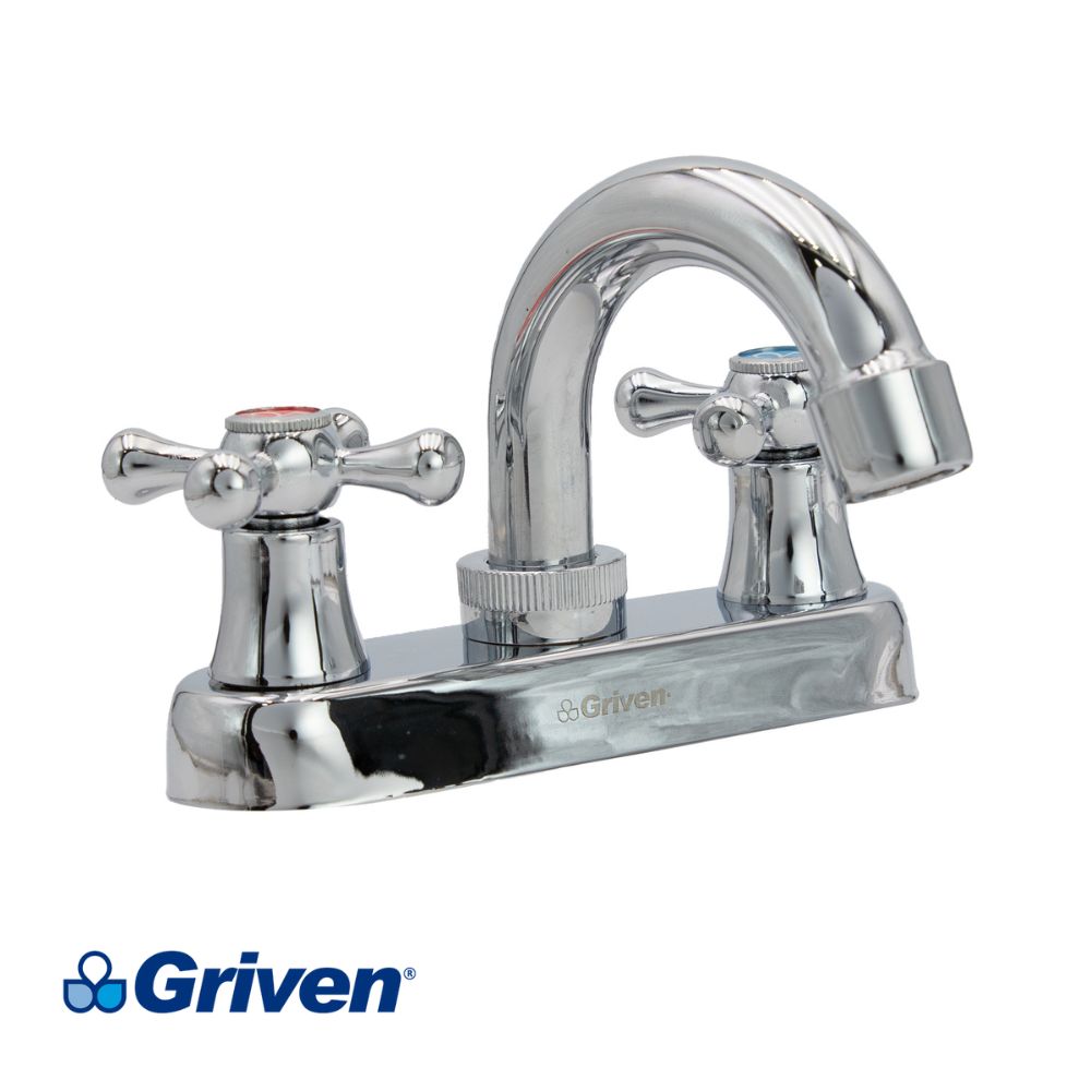LLAVE DOBLE DE LAVAMANOS CUELLO CURVO 4 PULGADAS GRIVEN A367-15061B-B