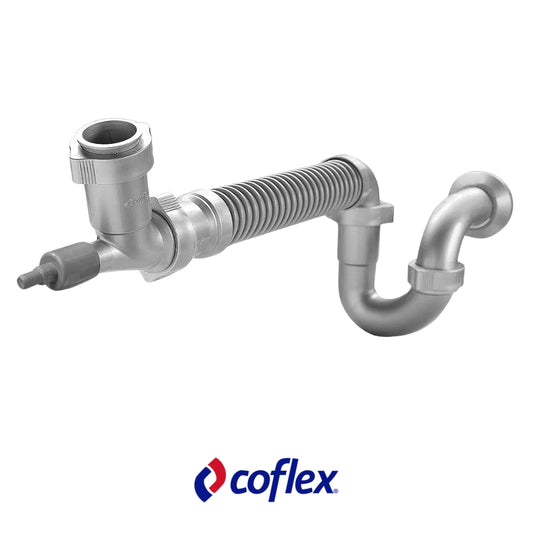 TRAMPA PARA FREGADOR/LAVAMANO SENCILLA FLEXIBLE 10 PULGADAS X 1 1/2 PULGADAS ADAPTER 1 1/4 PULGADAS