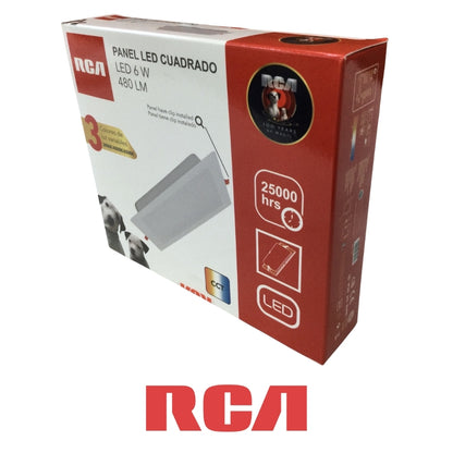PANEL LED CUADRADO EMPOTRABLE 6W 480LM CCT 3000K/4000K/6500K 85-277V 138*119*29MM RCA (RLSLN6W)