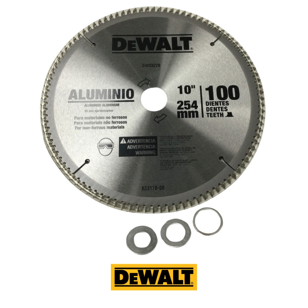 DISCO CORTE ALUMINIO  10 PULGADAS X 5/8 PULGADAS  100D  DW03220 DEWALT