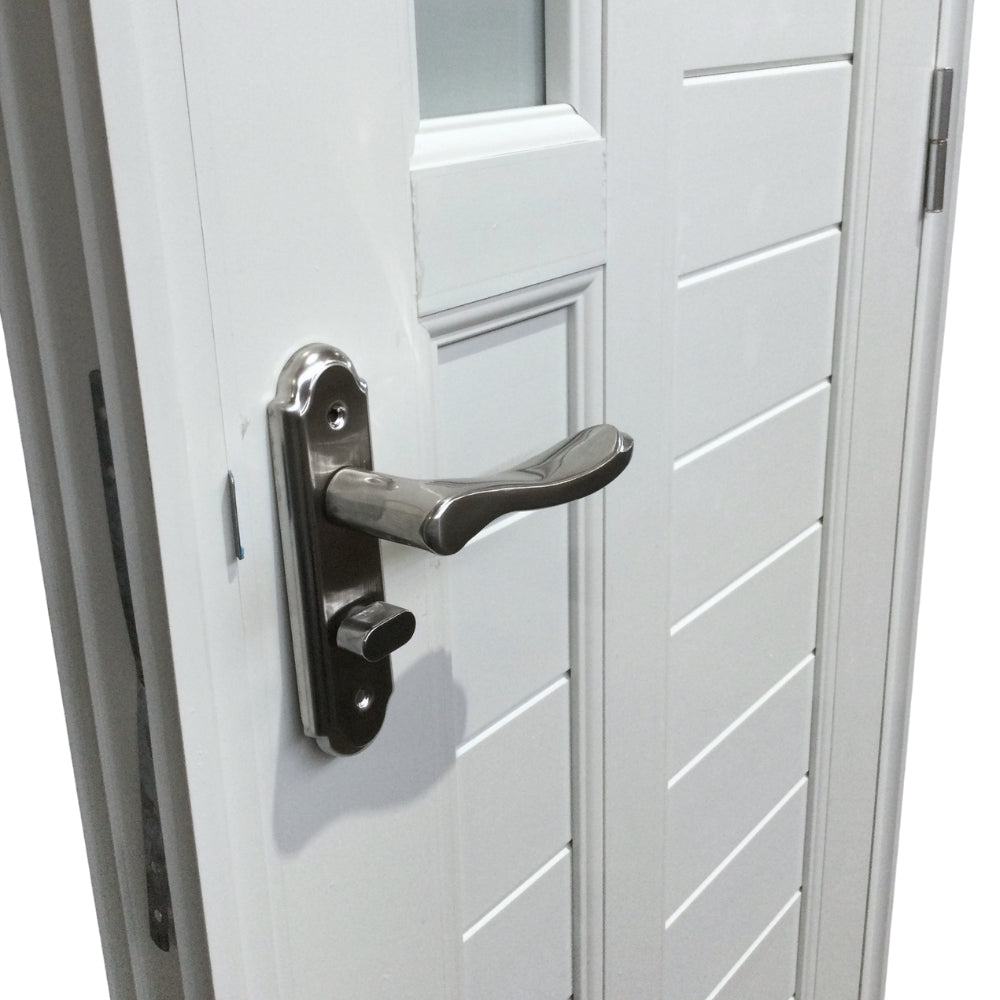 PUERTAS UPVC 2X7 CON MARCO 75MM BLANCO IZQUIERDA PG04  CON BISAGRAS Y CERRADURA