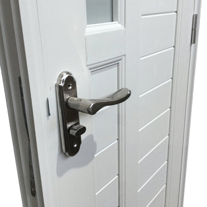 PUERTAS UPVC 2X7 CON MARCO 75MM BLANCO IZQUIERDA PG04  CON BISAGRAS Y CERRADURA