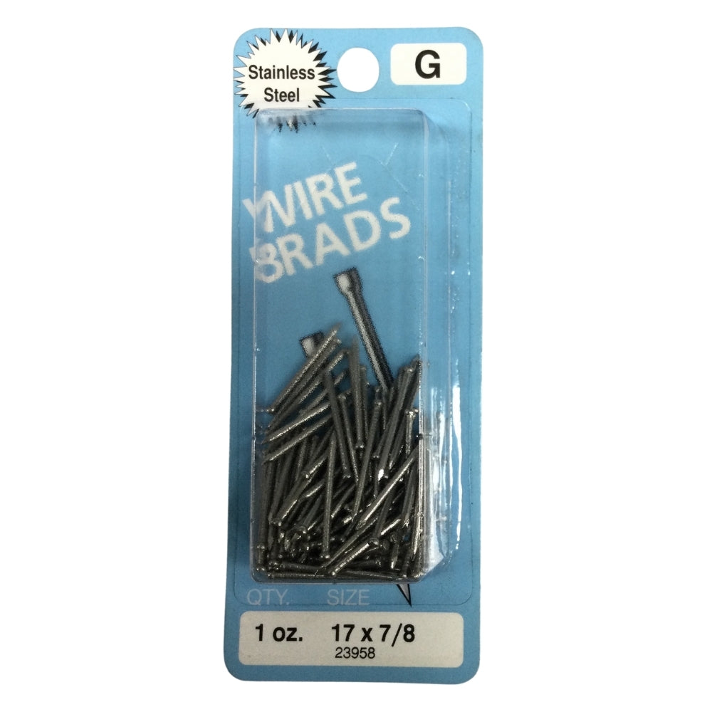 CLAVO DE ALAMBRE SIN CABEZA ACERO INOXIDABLE 17GA X 7/8 PULGADAS