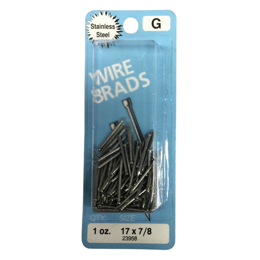 CLAVO DE ALAMBRE SIN CABEZA ACERO INOXIDABLE 17GA X 7/8 PULGADAS