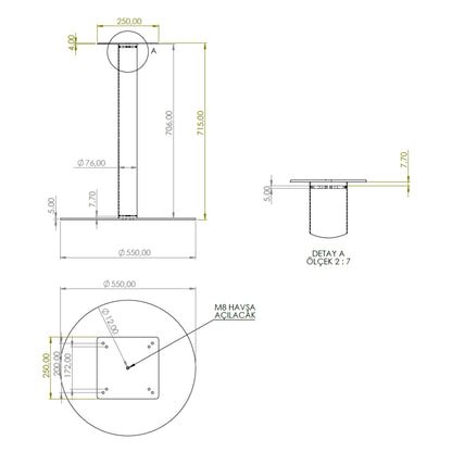 PATAS DE ESCRITORIO BISTRO METAL LEG Q550 BLACK RIVAL