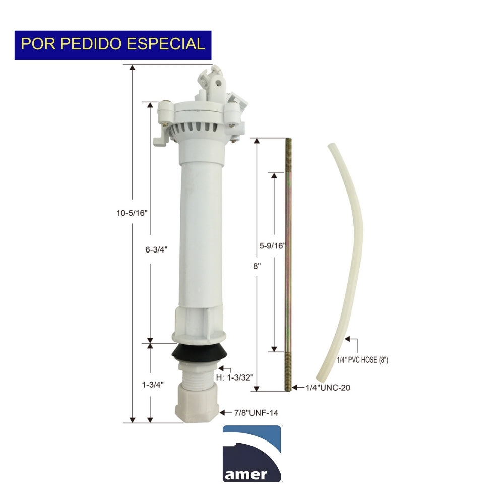 VALVULA DE INODORO CON VARILLA AMER