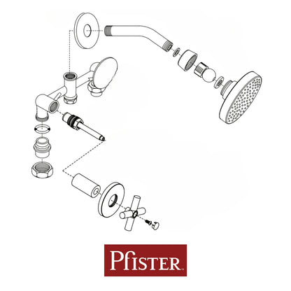 LLAVE PARA DUCHA DE 2 MANIJAS CRUZ ACABADO CROMADO 807-CSCC PRICE PFISTER