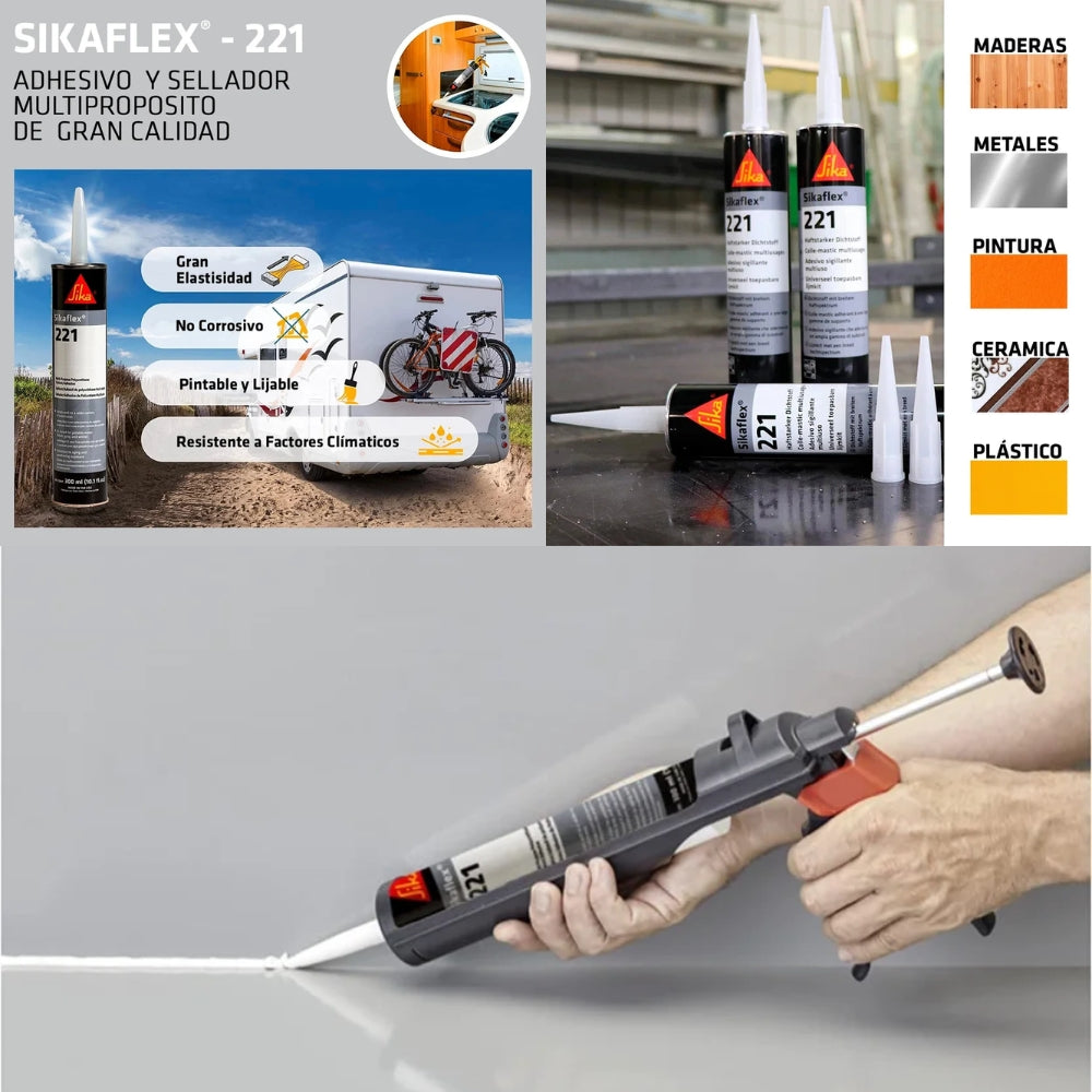 SELLADOR JUNTA SIKAFLEX 221 BLANCO 300 ML