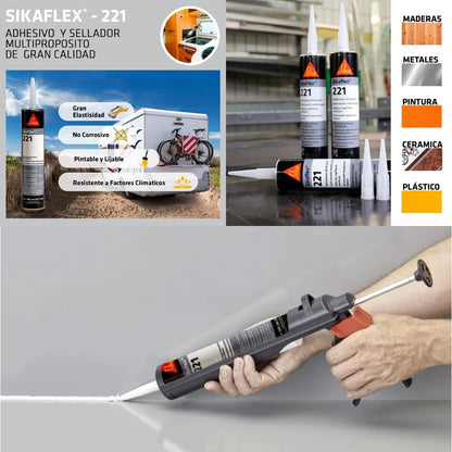 SELLADOR JUNTA SIKAFLEX 221 BLANCO 300 ML