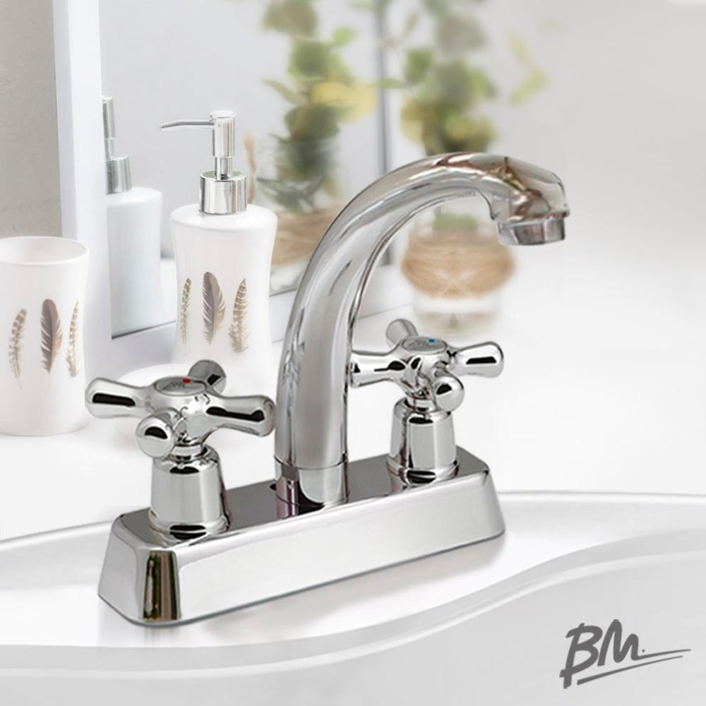 LLAVE PARA LAVAMANOS DE 4 PULGADAS MANIJA DE CRUZ IDEAL BM-C50103