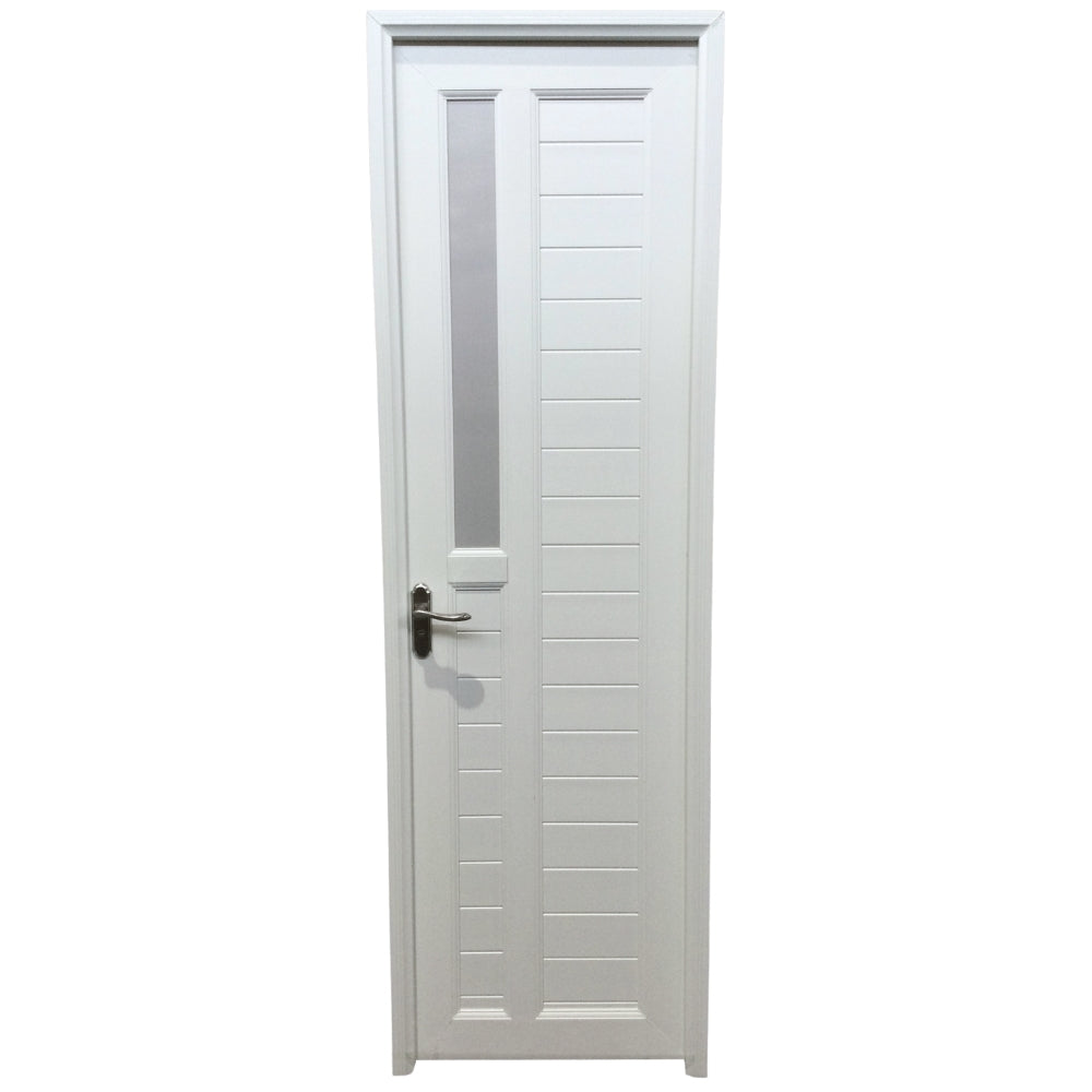 PUERTAS UPVC 2X7 CON MARCO 75MM BLANCO DERECHO  PG04  CON BISAGRAS Y CERRADURA
