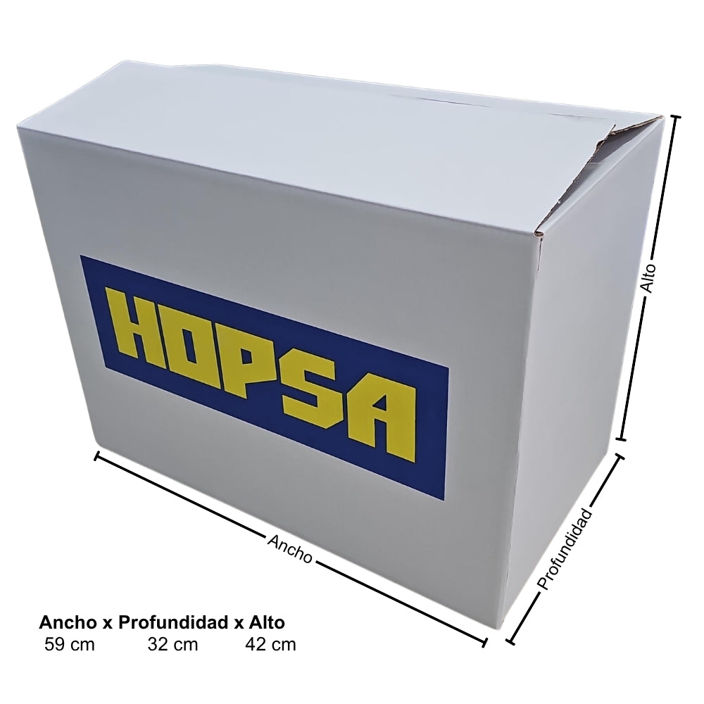 CAJA DE CARTON GRANDE 59 X 32 X 42 CM KRAFT/BLANCO