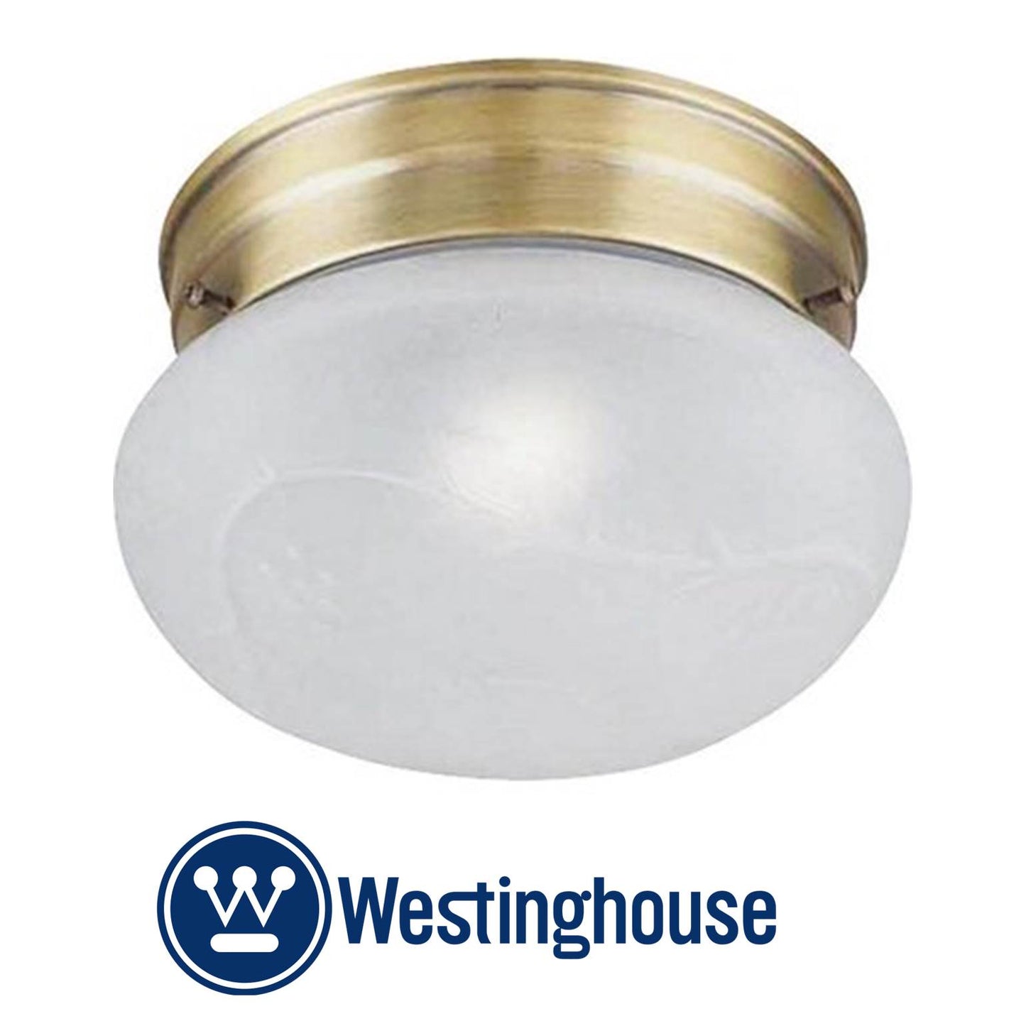 LAMPARA DE TECHO PARA INTERIOR VIDRIO BLANCO ACABADO ANTIQUE BRASS 1L 7 1/4 PULGADAS