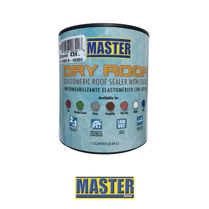 PINTURA IMPERMEABILIZANTE PARA TECHO DRY ROOF AZUL 1/4 GALON PCR1314 MASTER