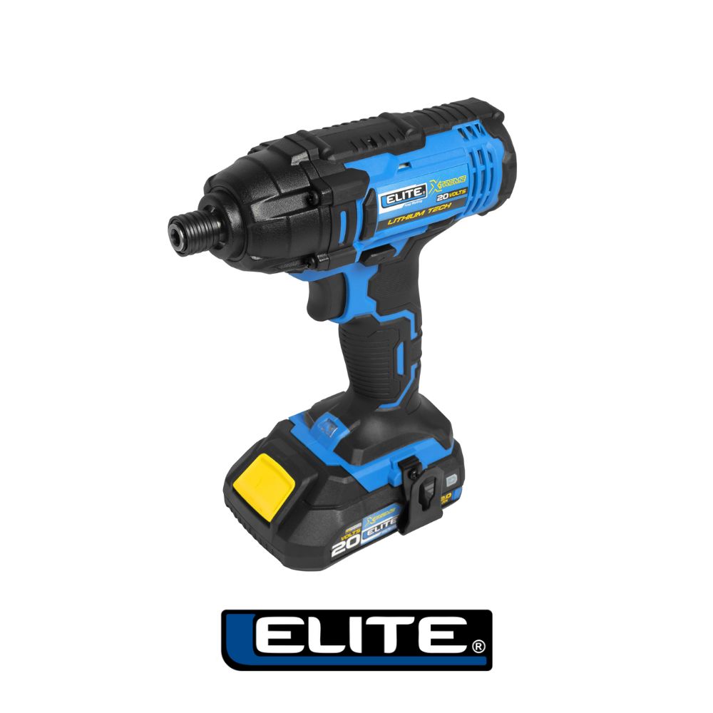 ATORNILLADOR DE IMPACTO INALAMBRICO 20V TORQUE 180NM 0-2800 RPM 0-3600RPM EJE DE 1/4 PULGADAS CON UNA BATERÍA 2 AH Y CARGADOR CAJA PLASTICA