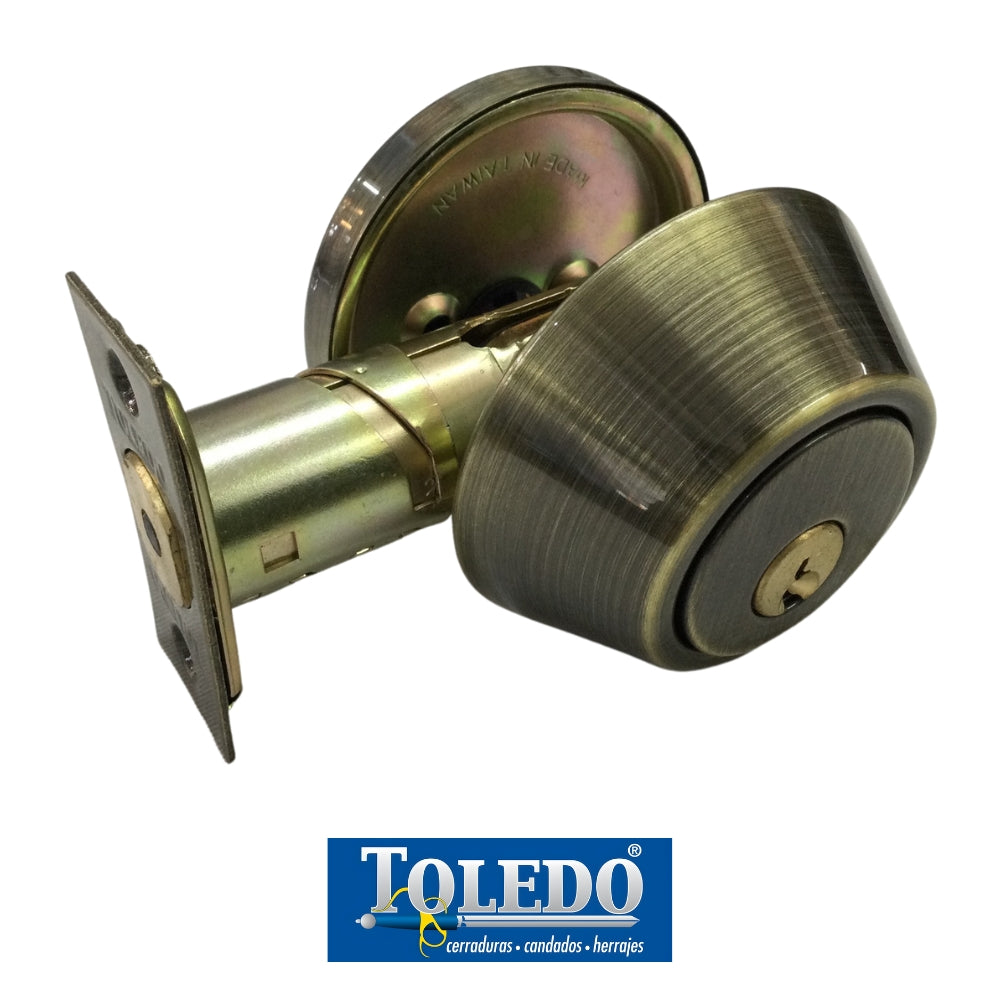 CERRADURA DEADBOLT LLAVE-MARIPOSA BRONCE ANTIGUO TOLEDO