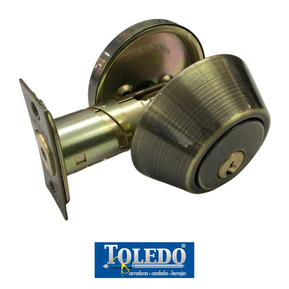 CERRADURA DEADBOLT LLAVE-MARIPOSA BRONCE ANTIGUO TOLEDO