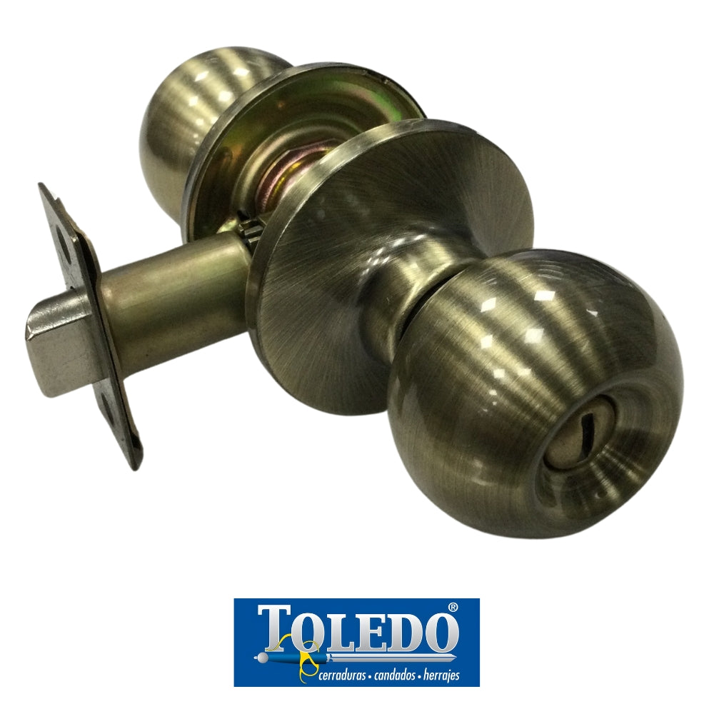 CERRADURA DE POMO AVILA BOTON BRONCE ANTIGUO TOLEDO
