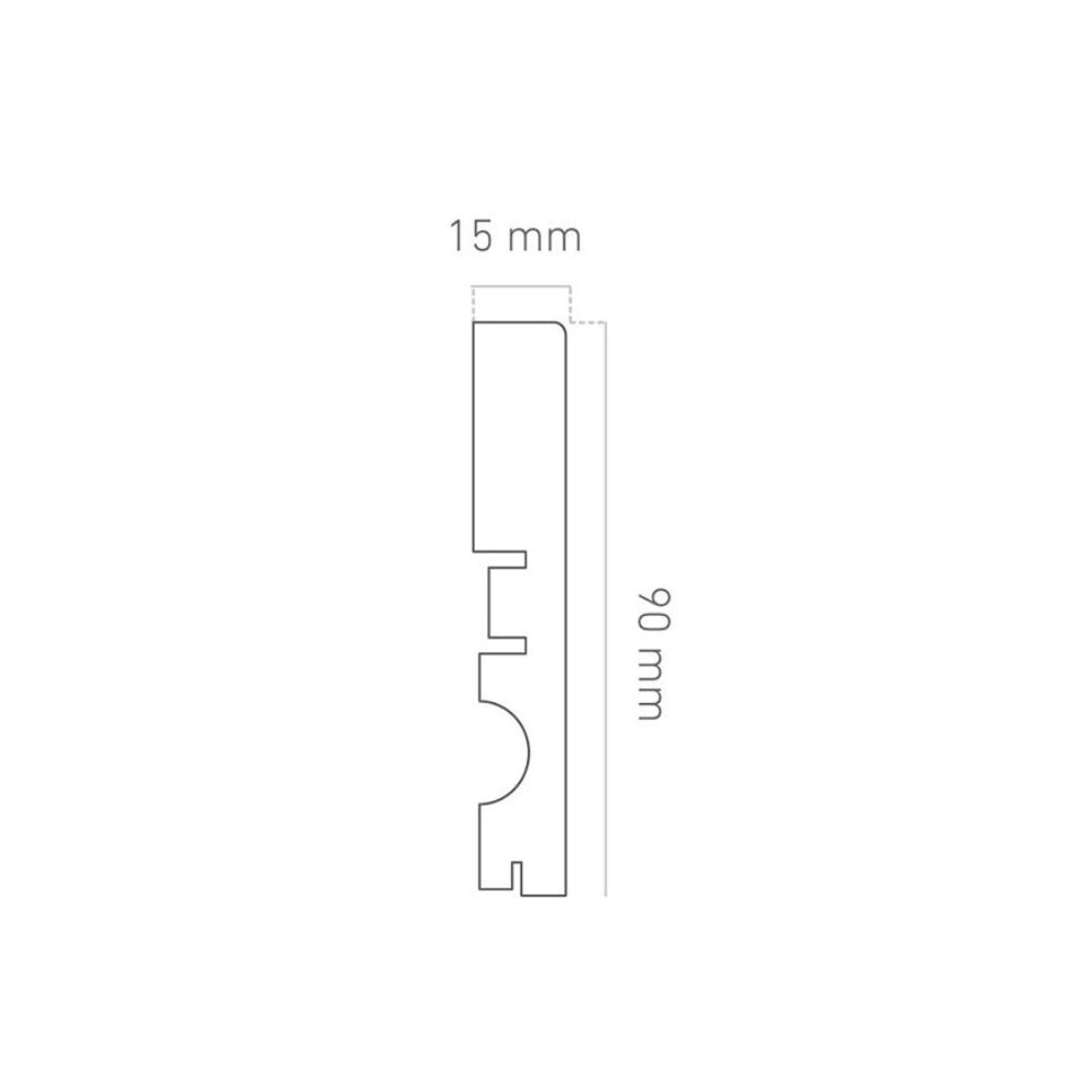 RODAPIE LOFT H CLIP 2400X90X15 mm COMPL-C203 LIS C05