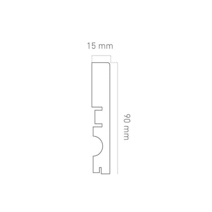 RODAPIE LOFT H CLIP 2400X90X15 mm COMPL-C203 LIS C05