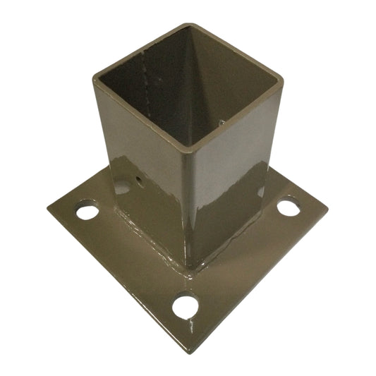 BASE METALICA PARA POSTE DEACERO COLOR CAFÉ 79846