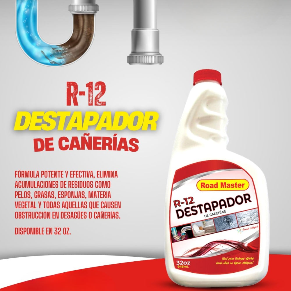 DESTAPADOR DE CAÑERÍAS LIQUIDA (R-12) 32 OZ