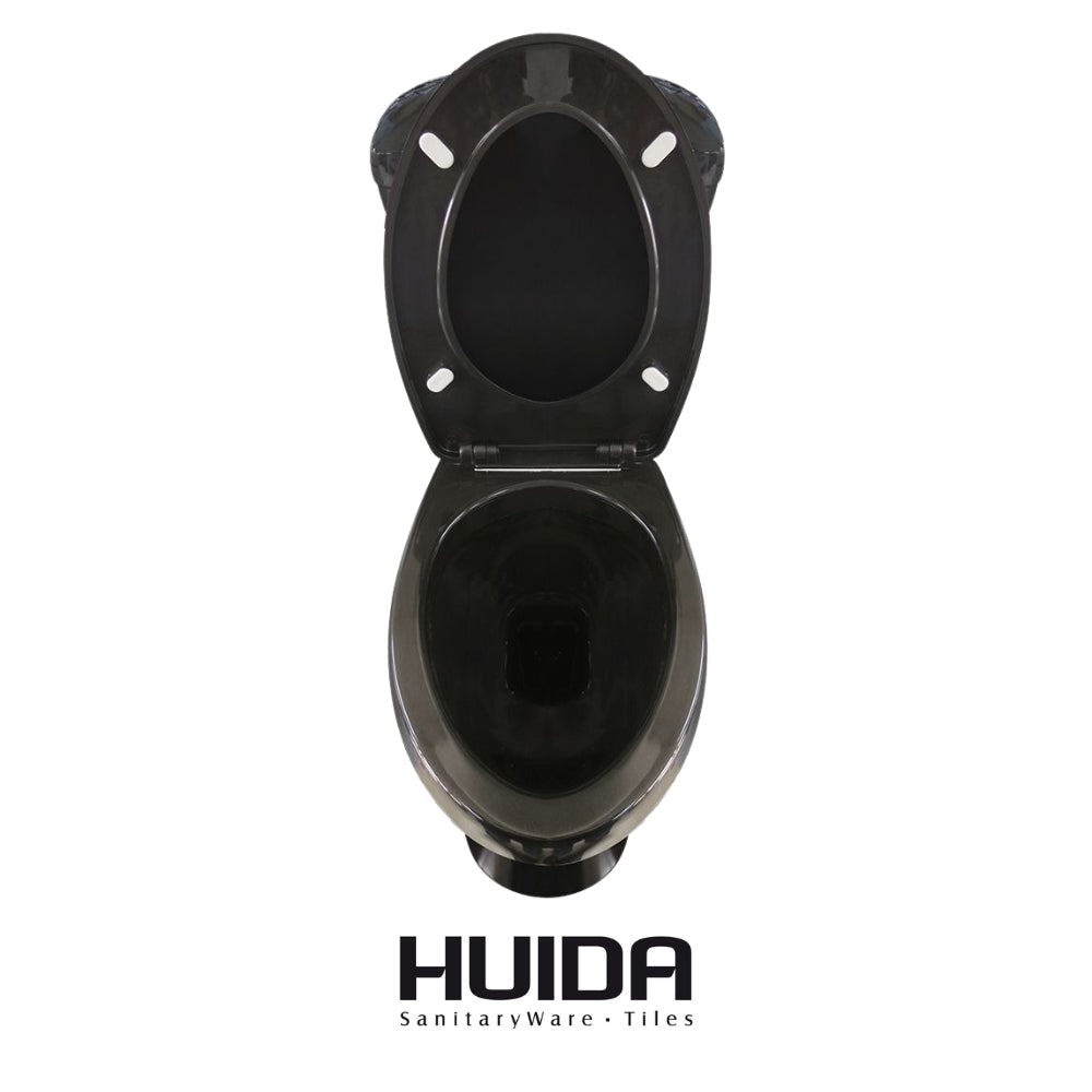 INODORO DOS PIEZAS ELONGADO COLOR NEGRO HUIDA