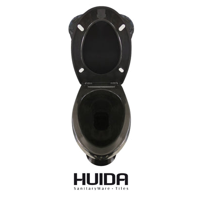 INODORO DOS PIEZAS ELONGADO COLOR NEGRO HUIDA
