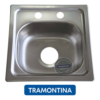 FREGADOR DE EMPOTRAR SENCILLO 15 PULGADAS X 15 PULGADAS TRAMONTINA