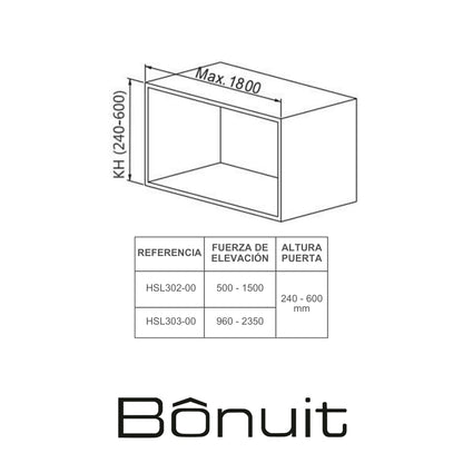 BONUIT AIR SE NIQUELADO 960-2350KG*MM 600MM