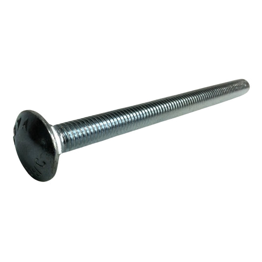 PERNO DE CARRUAJE ZINCADO ACERO GRADO 2 3/8 PULGADAS-16 x 5 PULGADAS ROSCA ESTANDAR